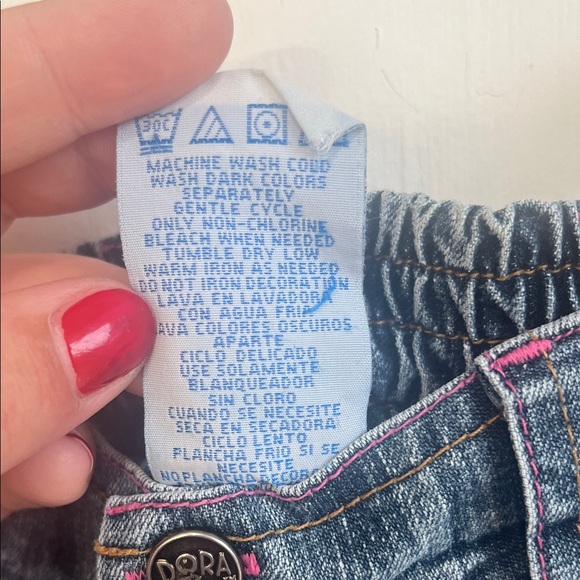 Nickelodeon Blue Kids Jeans with Embroidered Dora The Explorer - Picture 5 of 10